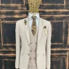 Beige geruit pak