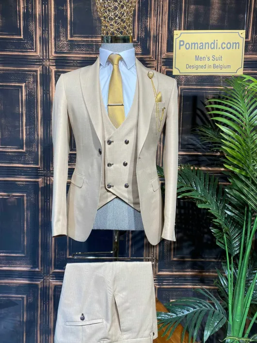 Beige Trouwpak
