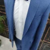 Blauw katoenen 2-delige business pak