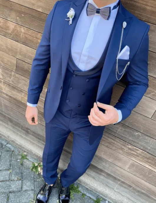 Blauw Tuxedo / Blauw Trouwpak