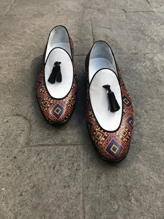Boho witte loafers