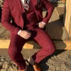 Bordeaux rood geruit pak