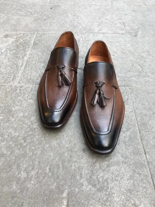 Bruine loafers kalfsleer