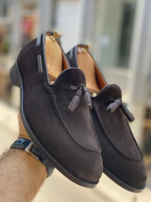 Donkerbruine suède Loafers