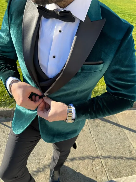 groene fluwelen smoking