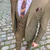 Mosterd groen trouwpak 3-delig