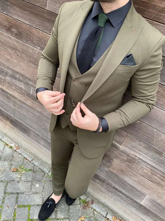 Olijfgroen Trouwpak