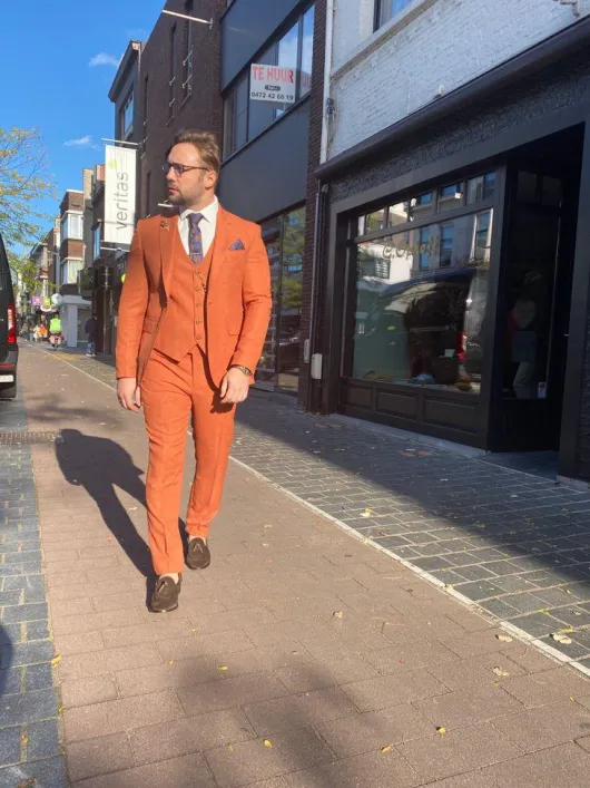 Oranje koper Pak | Oranje Kostuum Heren