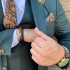 Pine Green dennen groen Trouwpak met gestru ctureerde stof (