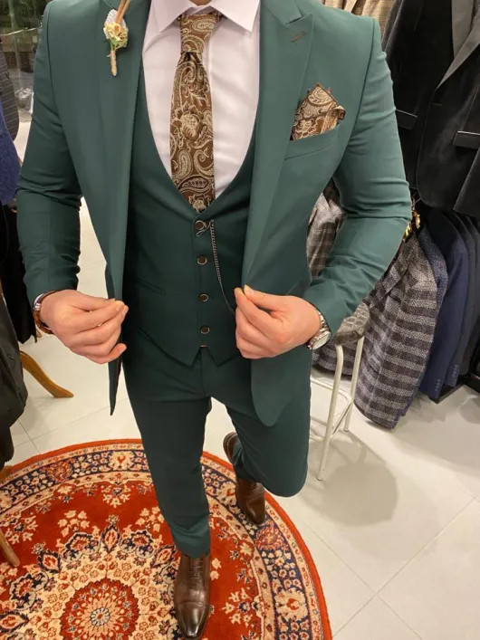Pine green dennengroen trouwpak