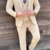 Satijn Beige effen Pak