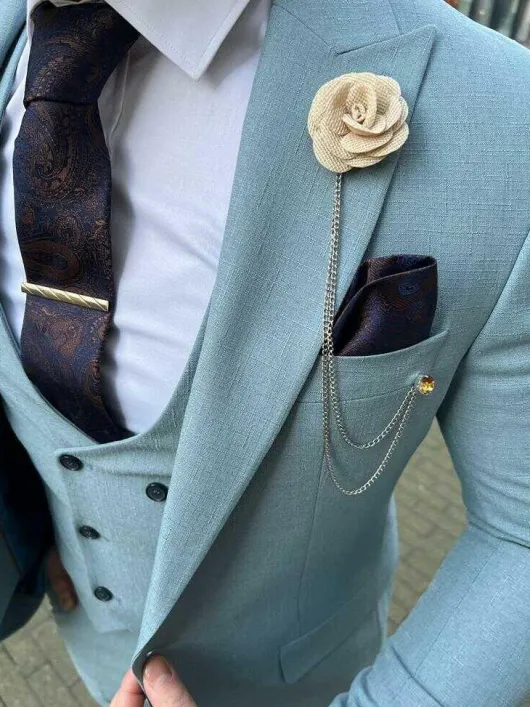 Soft Blauw trouwpak