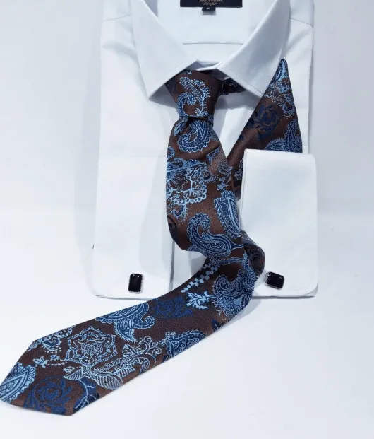 ST37 Blauw bruine stropdas