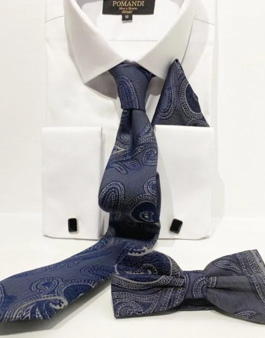 ST21 Blauw-grijs Stropdas/vlinderdas