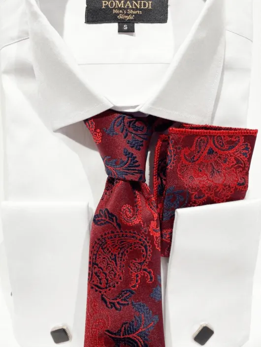ST29 Bordeaux rood stropdas met elegante motief