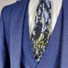 ST53 Donkerblauw stropdas met patroon