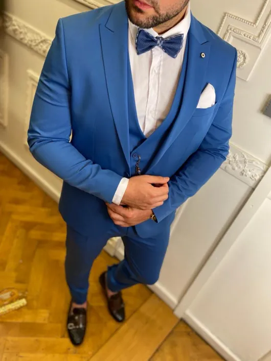 True blue Blauw heren kostuum
