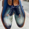 Vintage blauwe veterschoenen